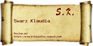Svarz Klaudia névjegykártya